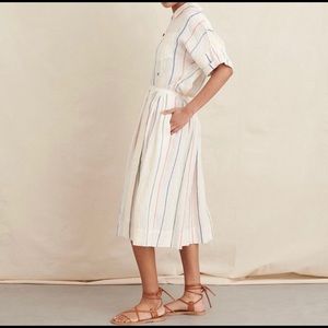 NWT Alex Mill Midi Skirt in Sugar Stripe Linen